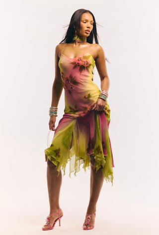 The Coral Gown - 100% Silk & Handbeaded