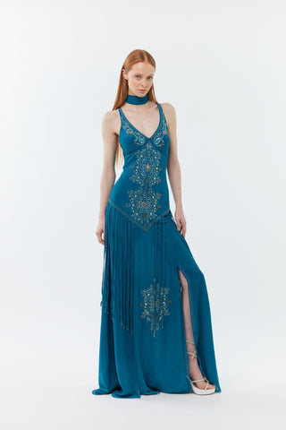 (Pre-order)The Gatsby - Hand beaded floor length gown with shawl