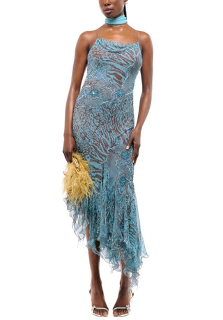 The Sapphire Seraph Gown - 100% silk