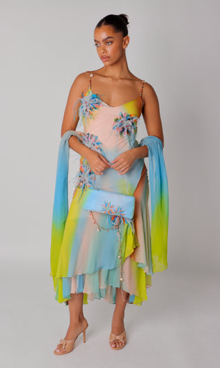 The Feathered Charm Gown