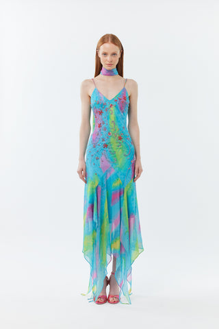 The Aurelia - Hand-beaded cocktail gown with shawl