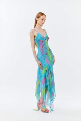 The Aurelia - Hand-beaded cocktail gown with shawl