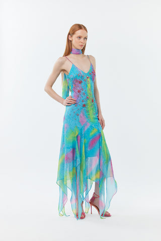 The Aurelia - Hand-beaded cocktail gown with shawl
