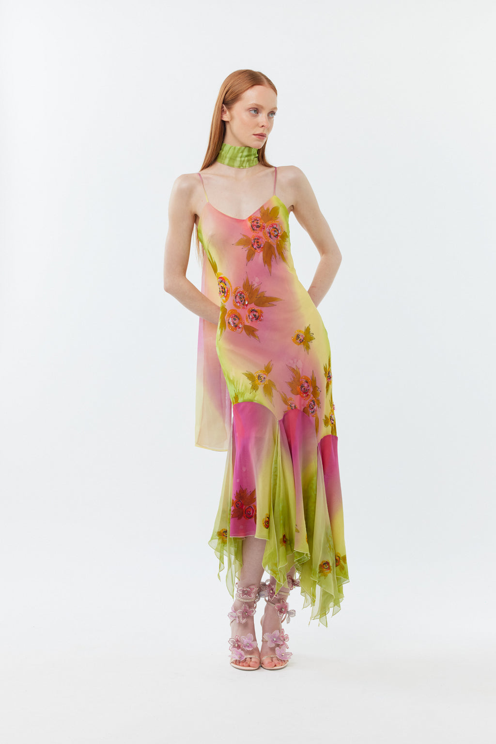 The Coral Gown - 100% Silk & Handbeaded