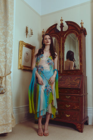 The Feathered Charm Gown