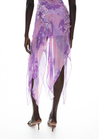 The Candy Crush - 100% Silk Hand Embellished Cocktail Gown