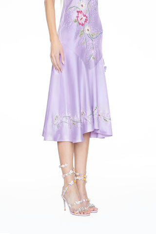 'The Satin Moonelle' Hand-Beaded Evening Gown