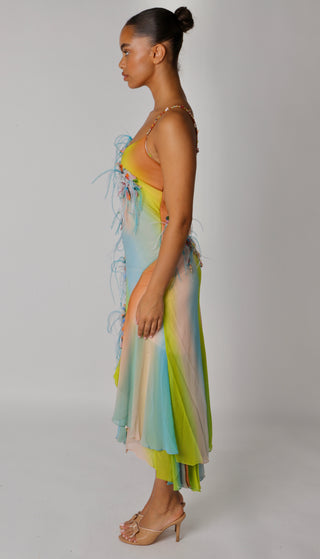 The Feathered Charm Gown