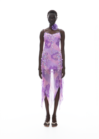 The Candy Crush - 100% Silk Hand Embellished Cocktail Gown