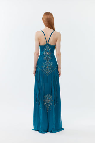 (Pre-order)The Gatsby - Hand beaded floor length gown with shawl