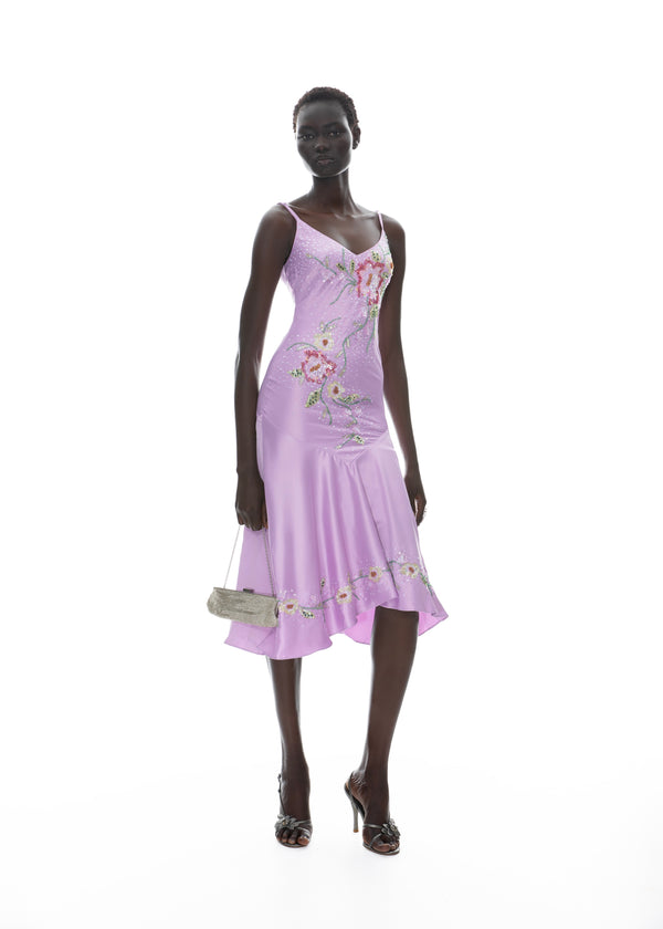 The Satin Moonelle - Hand-Beaded Evening Gown