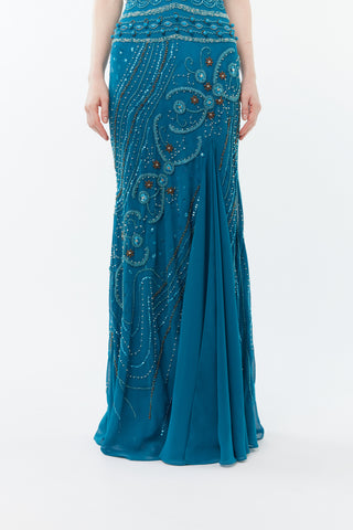 The Starry Night Gown - 100% hand beaded floor length dress