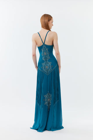 (Pre-order)The Gatsby - Hand beaded floor length gown with shawl