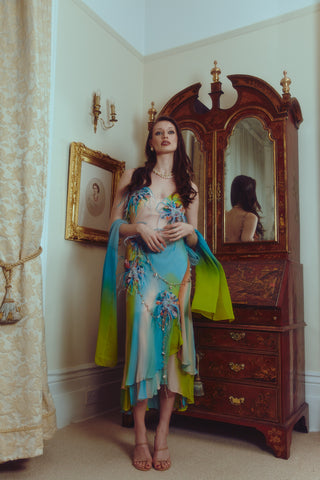 The Feathered Charm Gown