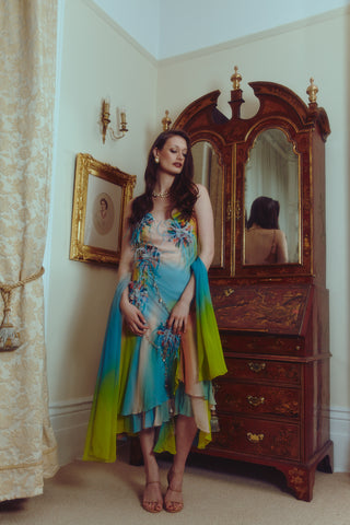 The Feathered Charm Gown