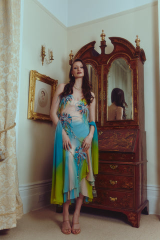 The Feathered Charm Gown