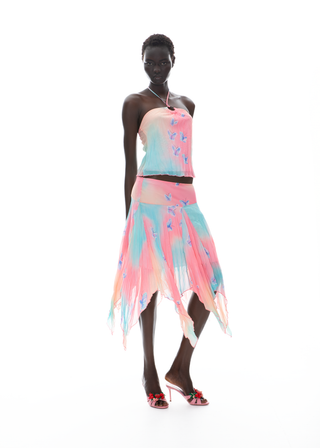 The Aurora Blossom Set: Halter top with skirt