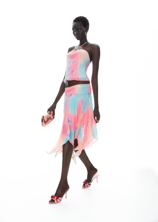 The Aurora Blossom Set: Halter top with skirt