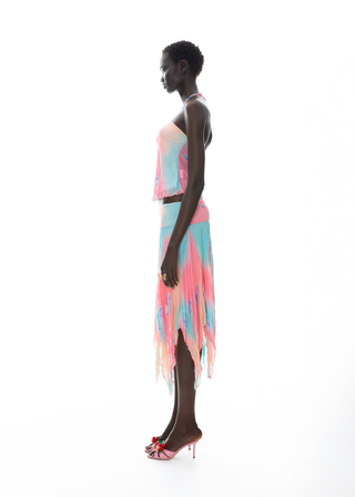 The Aurora Blossom Set: Halter top with skirt